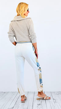 Camo Stripe Jogger Pants - Ivory Camo-170 Bottoms-mystree-Coastal Bloom Boutique, find the trendiest versions of the popular styles and looks Located in Indialantic, FL