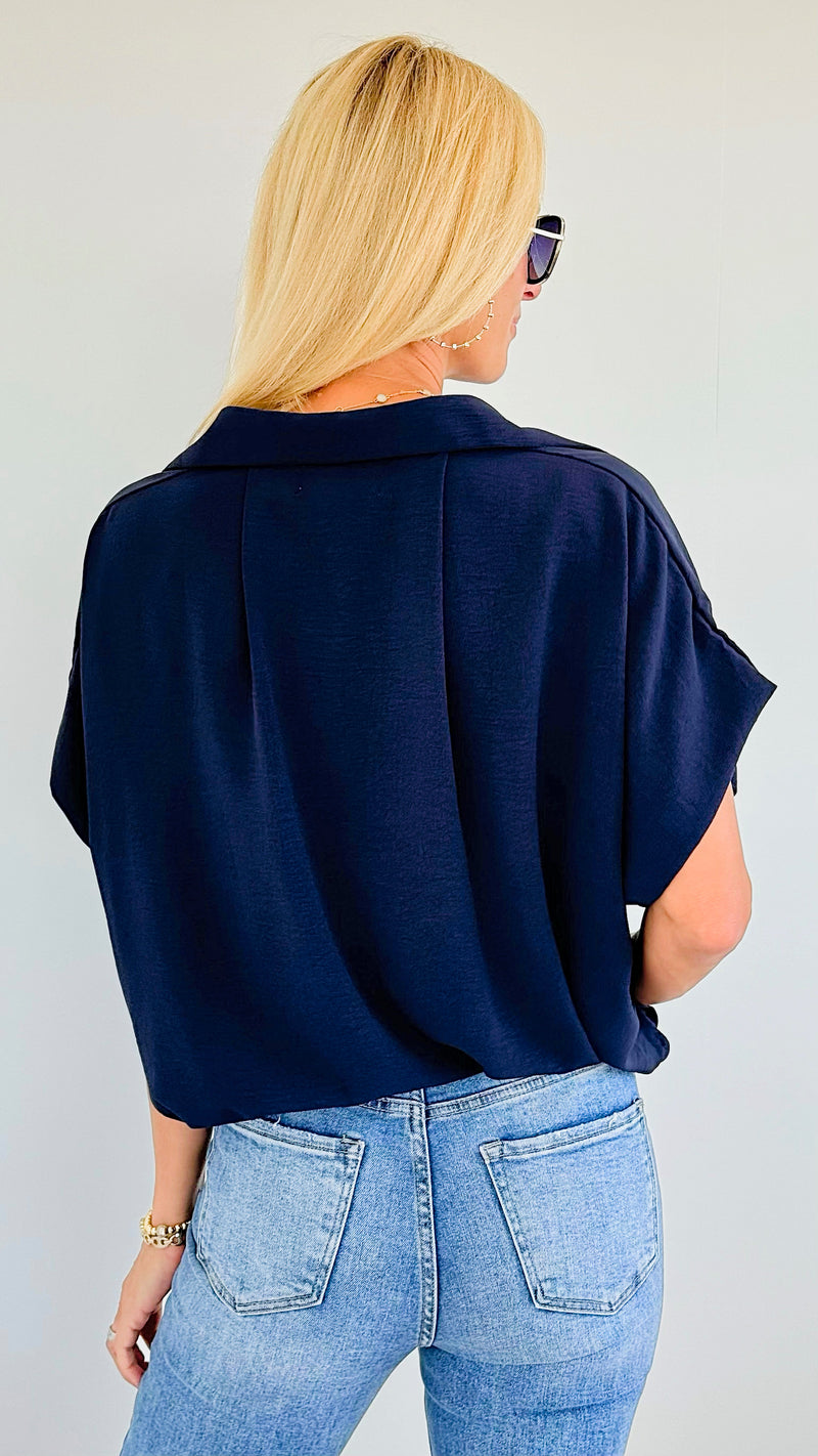 Sleeveless Hi-Low Shirt Top-Navy-100 Sleeveless Tops-BucketList-Coastal Bloom Boutique, find the trendiest versions of the popular styles and looks Located in Indialantic, FL