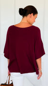 Winter in Amalfi Italian Top - Wine-140 Sweaters-Italianissimo-Coastal Bloom Boutique, find the trendiest versions of the popular styles and looks Located in Indialantic, FL
