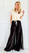 Tracked Threads Italian Palazzo- Chocolate-100 Pants-AZUL MONACO-Coastal Bloom Boutique, find the trendiest versions of the popular styles and looks Located in Indialantic, FL