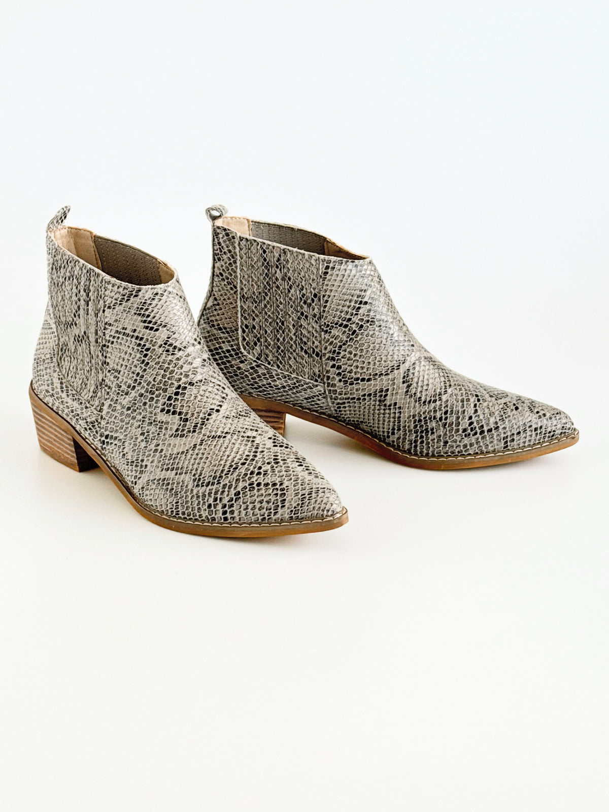 Reptile Print Pointed Ankle Boots-250 Shoes-Oasis Society-Coastal Bloom Boutique, find the trendiest versions of the popular styles and looks Located in Indialantic, FL