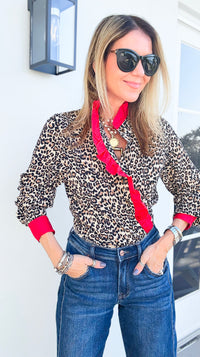 Fierce Ruffle Moment Top-130 Long Sleeve Tops-JODIFL-Coastal Bloom Boutique, find the trendiest versions of the popular styles and looks Located in Indialantic, FL