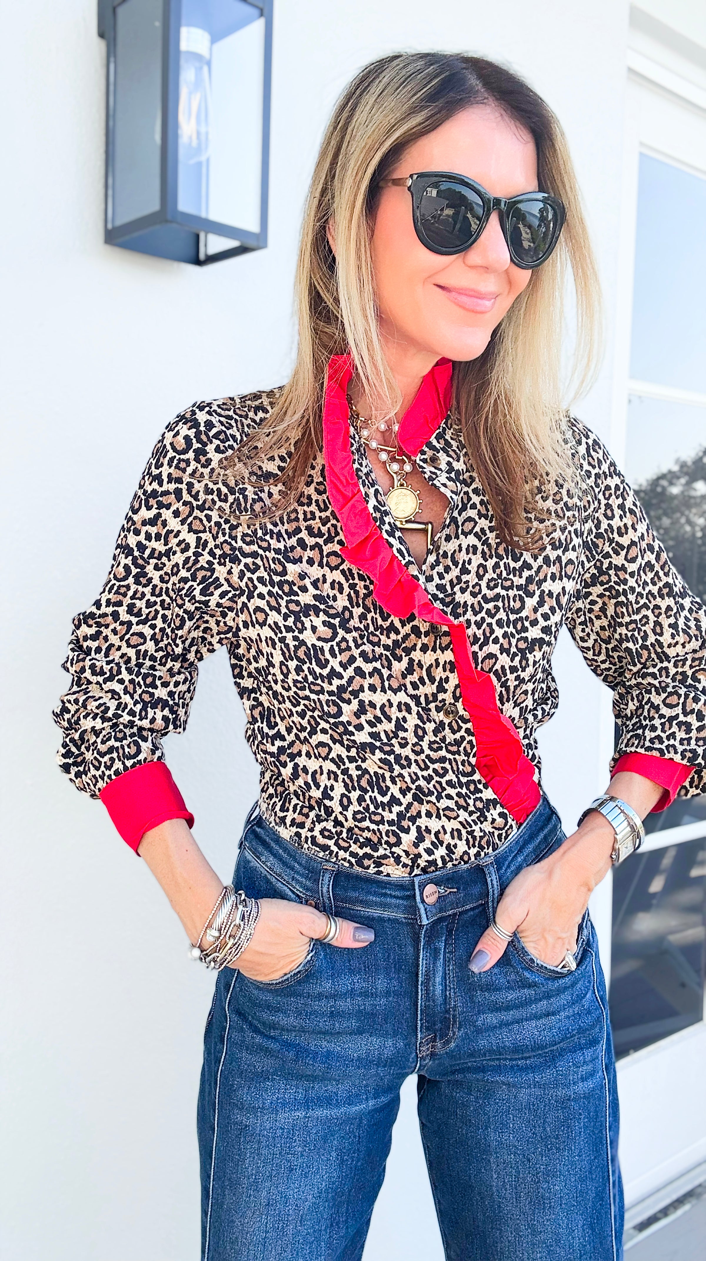 Fierce Ruffle Moment Top-130 Long Sleeve Tops-JODIFL-Coastal Bloom Boutique, find the trendiest versions of the popular styles and looks Located in Indialantic, FL