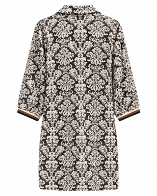 Damask Quarter Zip Shift Dress