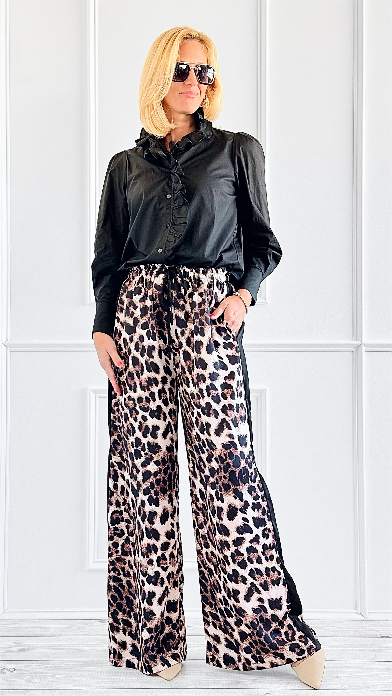 Jungle Glam Track Pants-170 Bottoms-Q2-Coastal Bloom Boutique, find the trendiest versions of the popular styles and looks Located in Indialantic, FL