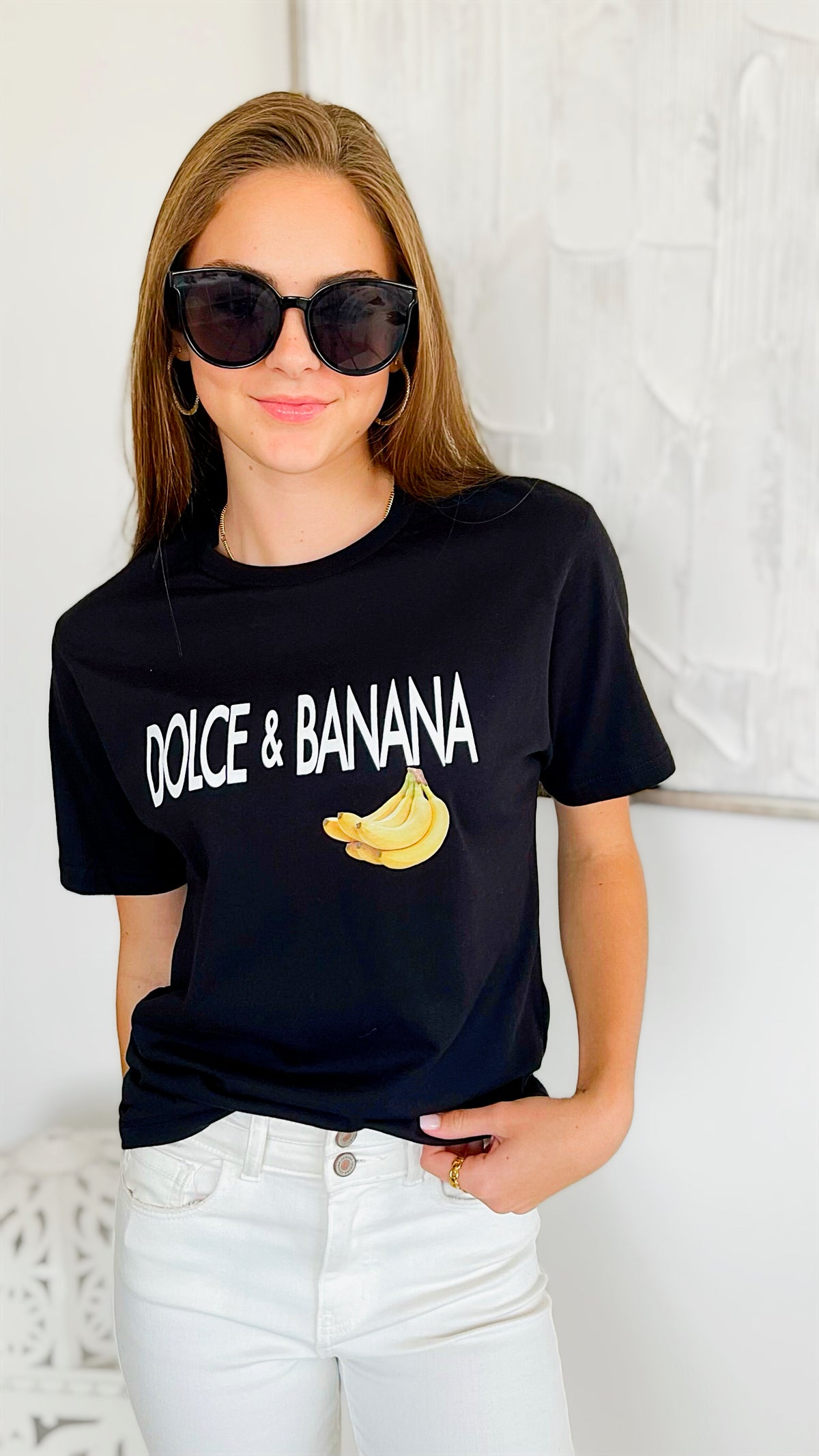 Dolce & Banana Graphic Tee - Black-120 Graphic-Polar Bee-Coastal Bloom Boutique, find the trendiest versions of the popular styles and looks Located in Indialantic, FL