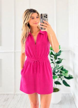 Casual Chic Zip Mini Dress