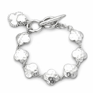 Hammered Floral Toggle Bracelet