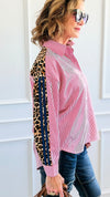 Wild Remix Button Down Top-110 Long Sleeve Tops-JODIFL-Coastal Bloom Boutique, find the trendiest versions of the popular styles and looks Located in Indialantic, FL