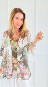 Botanical Safari Capri Italian Knit Open Cardigan-150 Cardigan Layers-SORPRESA-Coastal Bloom Boutique, find the trendiest versions of the popular styles and looks Located in Indialantic, FL