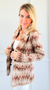 Chevron Relaxed Italian Blazer-Camel-Brown-160 Jackets-Venti6-Coastal Bloom Boutique, find the trendiest versions of the popular styles and looks Located in Indialantic, FL
