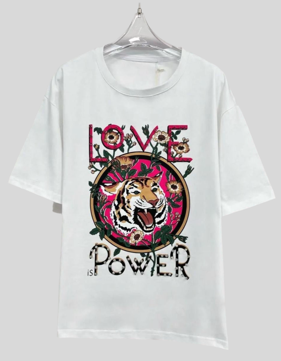 Love & Power Tee - White