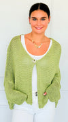 Coastal Breeze Knit Italian Cardigan - Pistachio-150 Cardigans/Layers-Italianissimo/TOSCANA-Coastal Bloom Boutique, find the trendiest versions of the popular styles and looks Located in Indialantic, FL