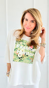 CB Custom - Fashion Hunter in Bloom Scuba Top-110 Short Sleeve Tops-EC COLLECTION INC / HOLLY-Coastal Bloom Boutique, find the trendiest versions of the popular styles and looks Located in Indialantic, FL