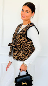 Wild Harmony Tie Front Vest-150 Cardigans/Layers-Umgee-Coastal Bloom Boutique, find the trendiest versions of the popular styles and looks Located in Indialantic, FL