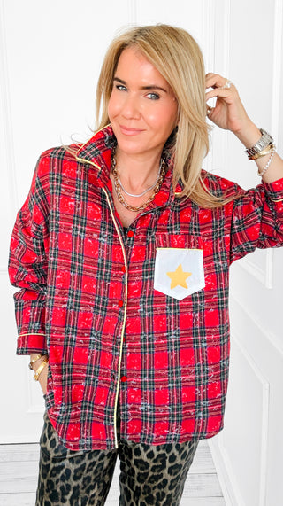 Starlight Plaid Button Front Shirt