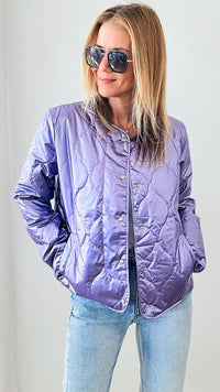 Metallic Fashion Nova Jacket - Lavender-Pretty follies tcec-Coastal Bloom Boutique, find the trendiest versions of the popular styles and looks Located in Indialantic, FL