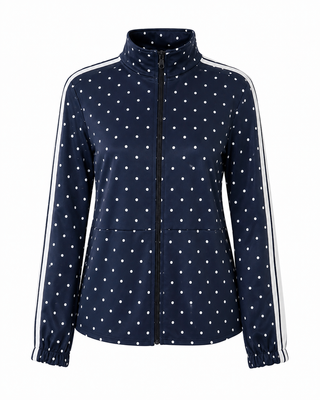 Side Stripe Polka Italian Set- Navy