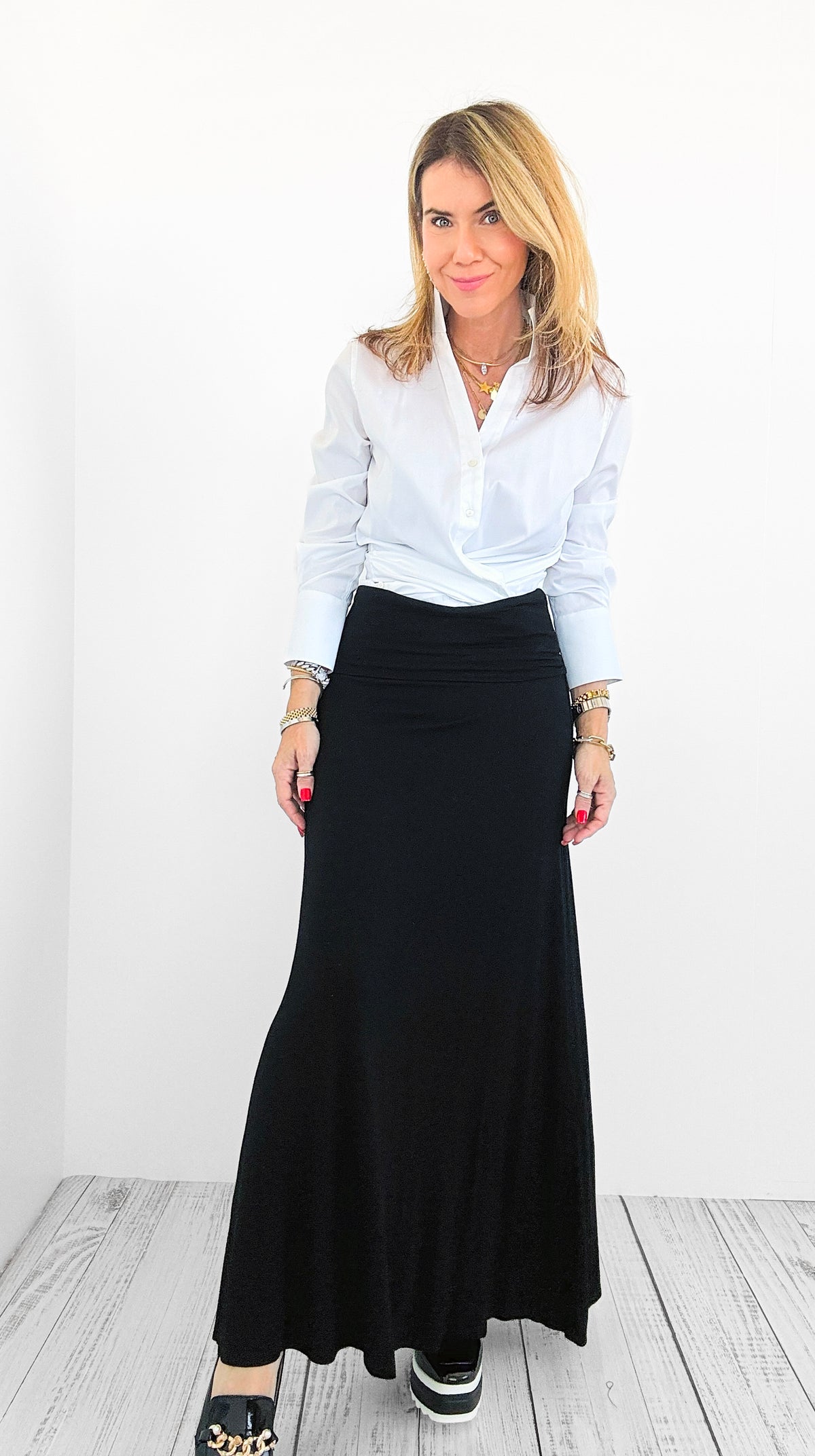 Midnight Flow Maxi Skirt-170 Bottoms-Chatoyant-Coastal Bloom Boutique, find the trendiest versions of the popular styles and looks Located in Indialantic, FL