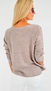 Soho Italian Boatneck Pullover - Ash Mocha-140 Sweaters-Italianissimo-Coastal Bloom Boutique, find the trendiest versions of the popular styles and looks Located in Indialantic, FL