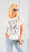 Always Smile Italian Graphic Tee-110 Short Sleeve Tops-FIRSTAGE-Coastal Bloom Boutique, find the trendiest versions of the popular styles and looks Located in Indialantic, FL