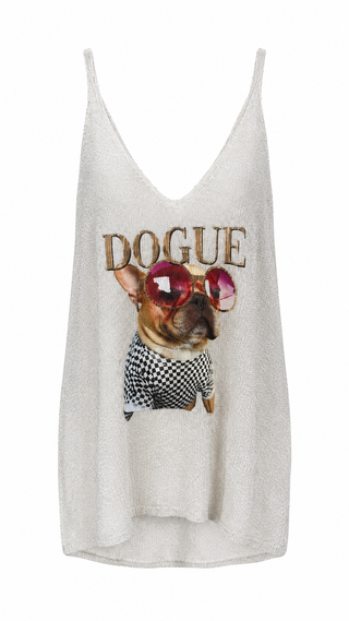 Pawsh in Vogue Italian Tank Top- Silver