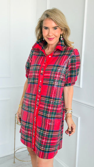 Collared Button Down Mini Dress