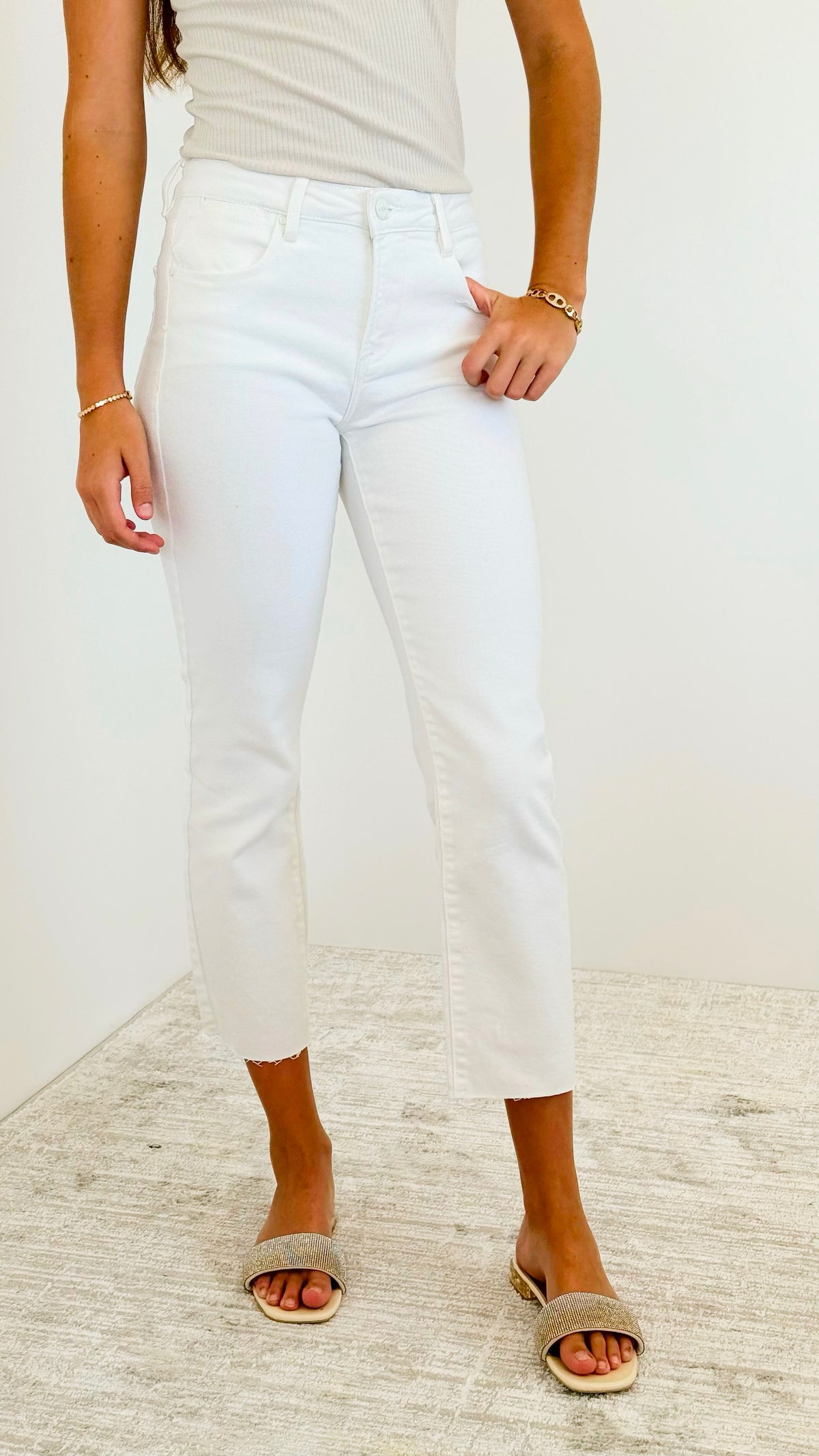 Mid-Rise Straight Raw Edge Jeans-190 Denim-RISEN JEANS-Coastal Bloom Boutique, find the trendiest versions of the popular styles and looks Located in Indialantic, FL