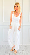 Easy Living Italian Pant - White-170 Bottoms-Tempo-Coastal Bloom Boutique, find the trendiest versions of the popular styles and looks Located in Indialantic, FL