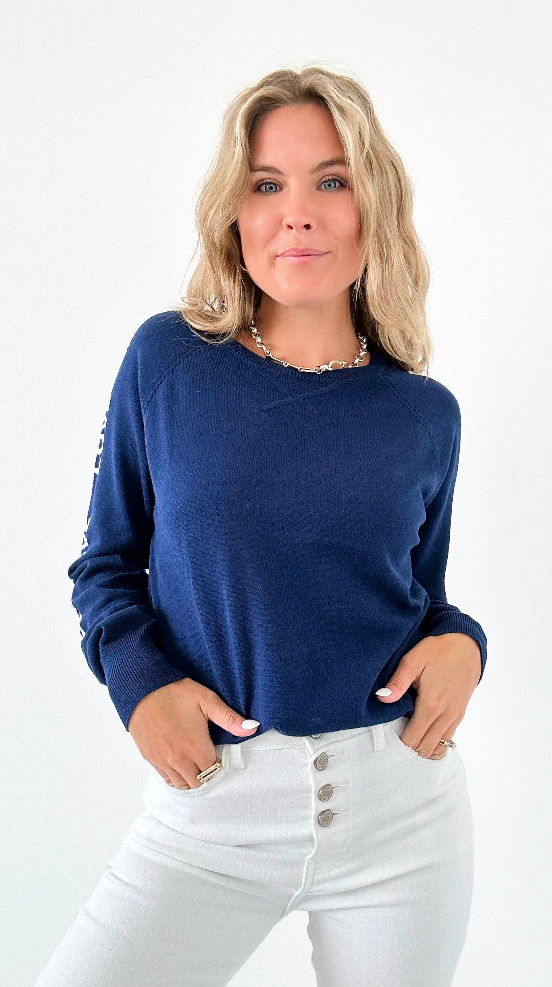 Side Note Love Sweater-140 Sweaters-Fate By LFD-Coastal Bloom Boutique, find the trendiest versions of the popular styles and looks Located in Indialantic, FL