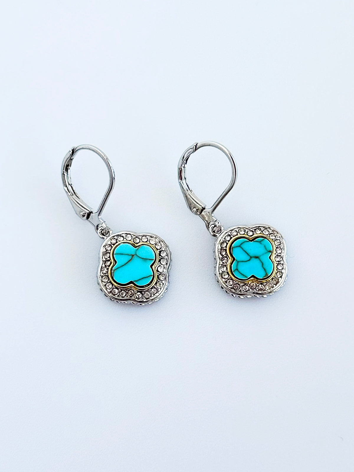 Tuquoise Fleur Drop Earrings-230 Jewelry-Impression-Coastal Bloom Boutique, find the trendiest versions of the popular styles and looks Located in Indialantic, FL