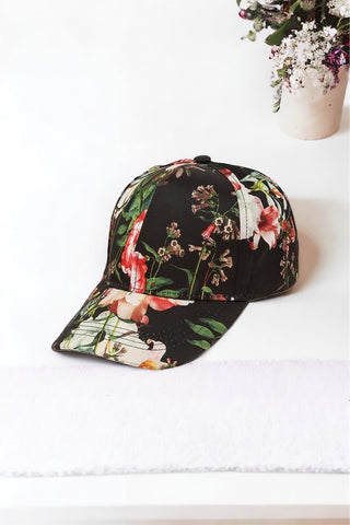 Lilies Sating Cap Hat - Black-260 Other Accessories-ICCO ACCESSORIES-Coastal Bloom Boutique, find the trendiest versions of the popular styles and looks Located in Indialantic, FL