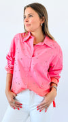 Luxe Crystal Embellished Top-110 Long Sleeve Tops-JJ'S FAIRYLAND-Coastal Bloom Boutique, find the trendiest versions of the popular styles and looks Located in Indialantic, FL