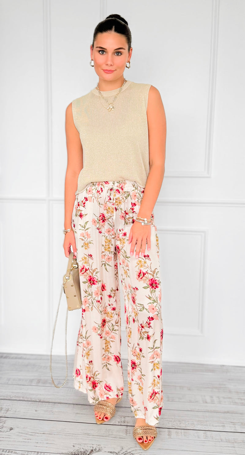 Petals Relaxed Italian Pant-100 Pants-BETTER GO-Coastal Bloom Boutique, find the trendiest versions of the popular styles and looks Located in Indialantic, FL