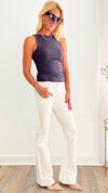 Low Rise Tummy Control Flare Pants-170 Bottoms-RISEN JEANS-Coastal Bloom Boutique, find the trendiest versions of the popular styles and looks Located in Indialantic, FL