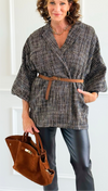 Italian Suede Crescent Tote - Brown-240 Bags-DEDA LEATHER-Coastal Bloom Boutique, find the trendiest versions of the popular styles and looks Located in Indialantic, FL