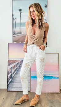 Coquette Italian Jogger - White-180 Joggers-Germany-Coastal Bloom Boutique, find the trendiest versions of the popular styles and looks Located in Indialantic, FL