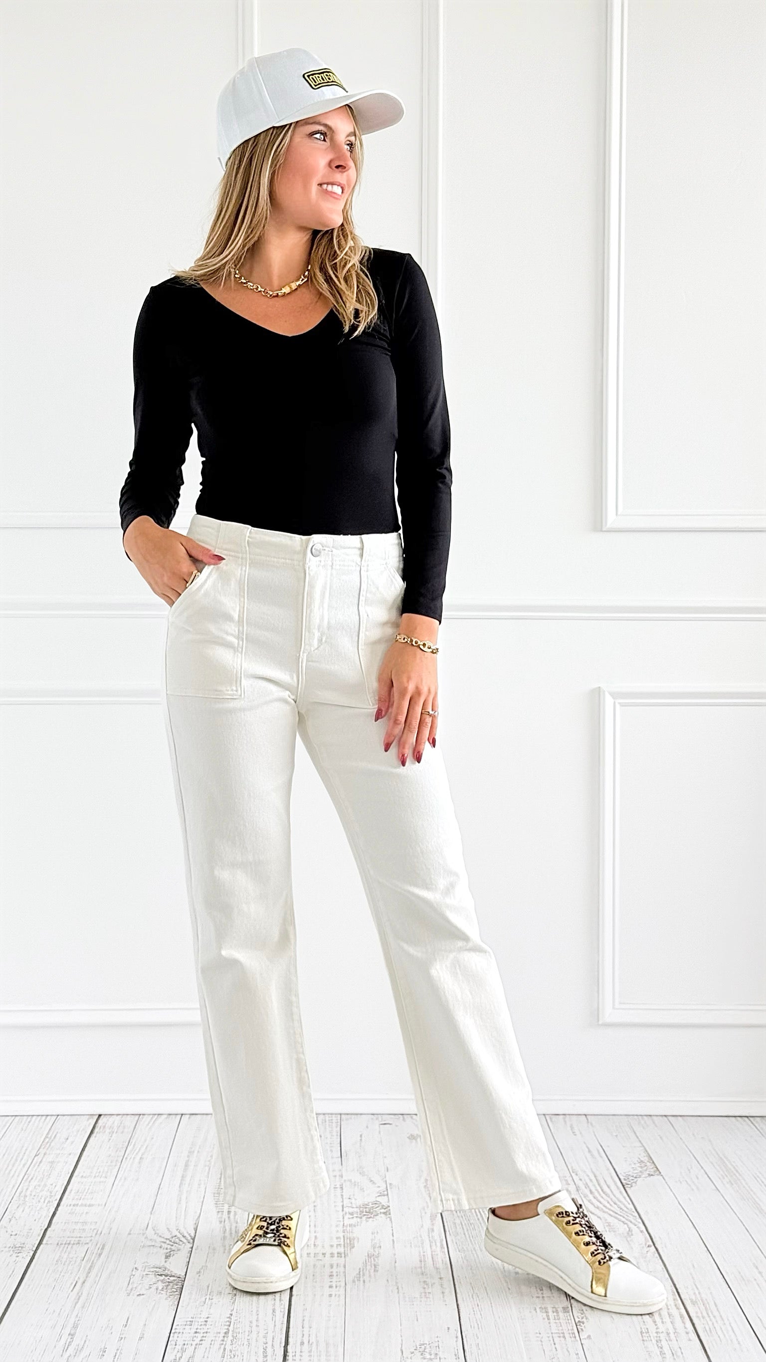 Sleek Statement Cropped Pants-170 Bottoms-Risen-Coastal Bloom Boutique, find the trendiest versions of the popular styles and looks Located in Indialantic, FL