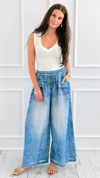 Drifted Denim Print Italian Pants-100 Pants-Italianissimo-Coastal Bloom Boutique, find the trendiest versions of the popular styles and looks Located in Indialantic, FL