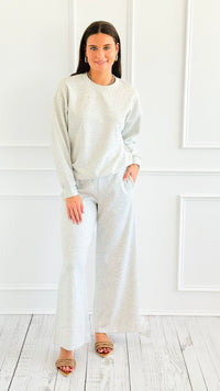 Weekend Lounge Scuba Pant Set - H. Grey-210 Loungewear/Sets-Zenana-Coastal Bloom Boutique, find the trendiest versions of the popular styles and looks Located in Indialantic, FL