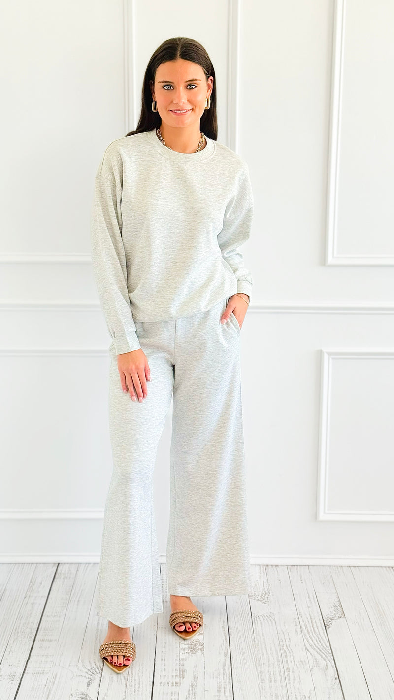 Weekend Lounge Scuba Pant Set - H. Grey-210 Loungewear/Sets-Zenana-Coastal Bloom Boutique, find the trendiest versions of the popular styles and looks Located in Indialantic, FL