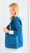 Layered Agenda Hooded Jacket - Dark-160 Jackets-RISEN JEANS-Coastal Bloom Boutique, find the trendiest versions of the popular styles and looks Located in Indialantic, FL
