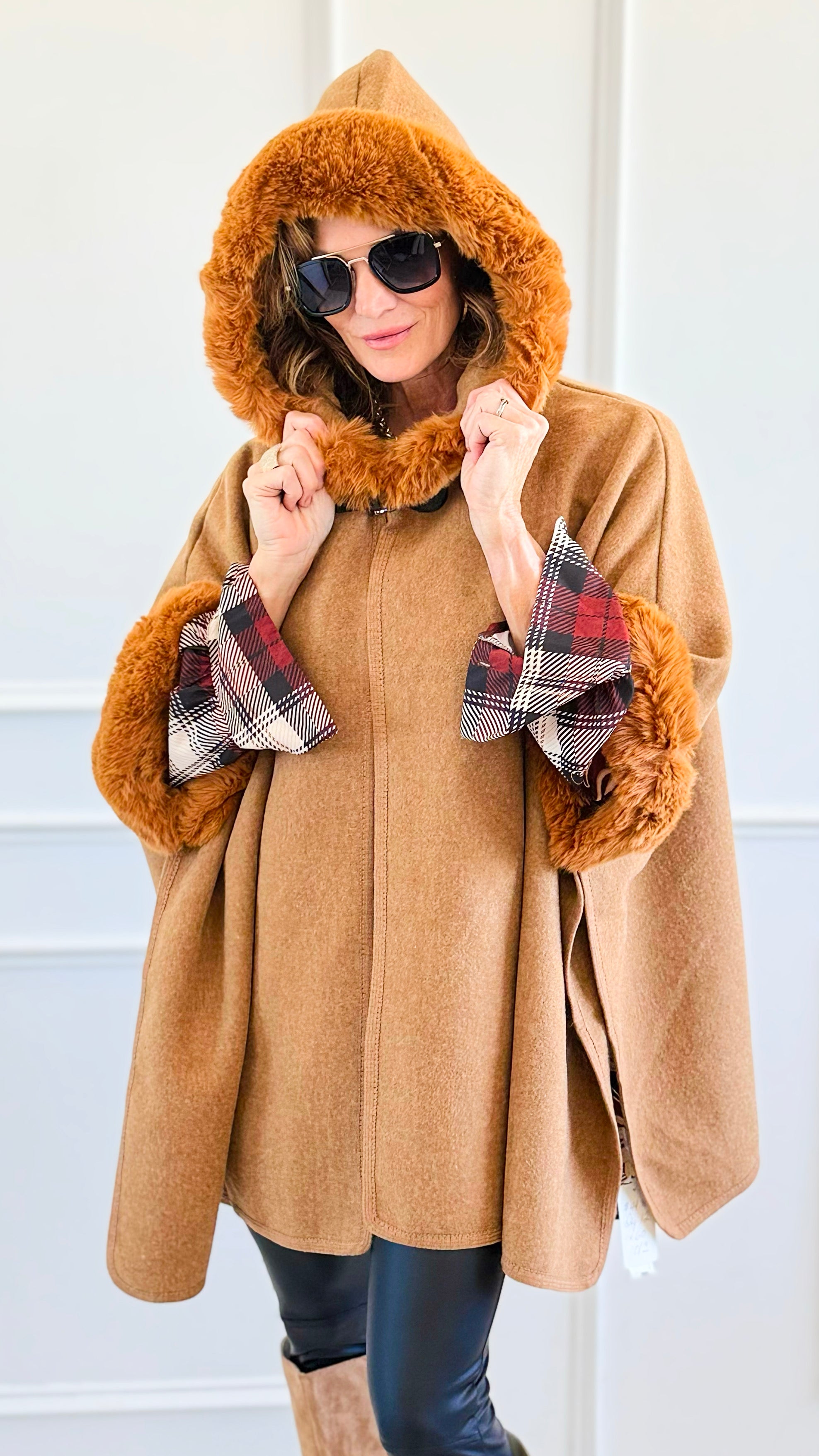 Wrapped in Warmth and Elegance Cape-160 Jackets-Original USA-Coastal Bloom Boutique, find the trendiest versions of the popular styles and looks Located in Indialantic, FL