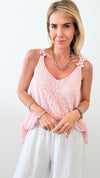 Delicate Daisy Italian Tank - Light Pink-00 Sleevless Tops-Italianissimo-Coastal Bloom Boutique, find the trendiest versions of the popular styles and looks Located in Indialantic, FL