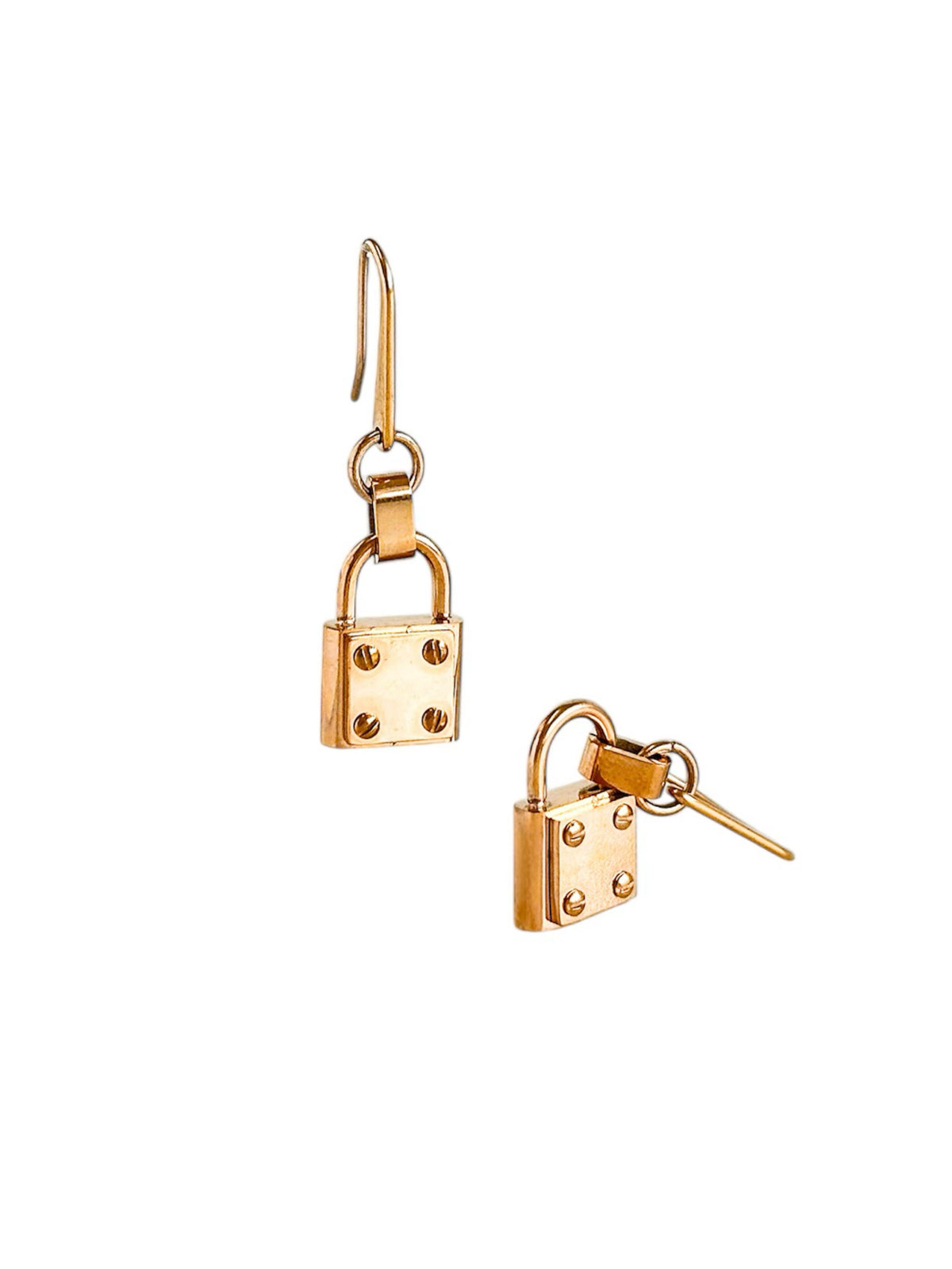 Stainless Steel Padlock Drop Earring-230 Jewelry-NYC-Coastal Bloom Boutique, find the trendiest versions of the popular styles and looks Located in Indialantic, FL