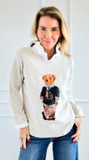 Jerry The Bear Italian Pullover- Ecru-140 Sweaters-Italianissimo-Coastal Bloom Boutique, find the trendiest versions of the popular styles and looks Located in Indialantic, FL