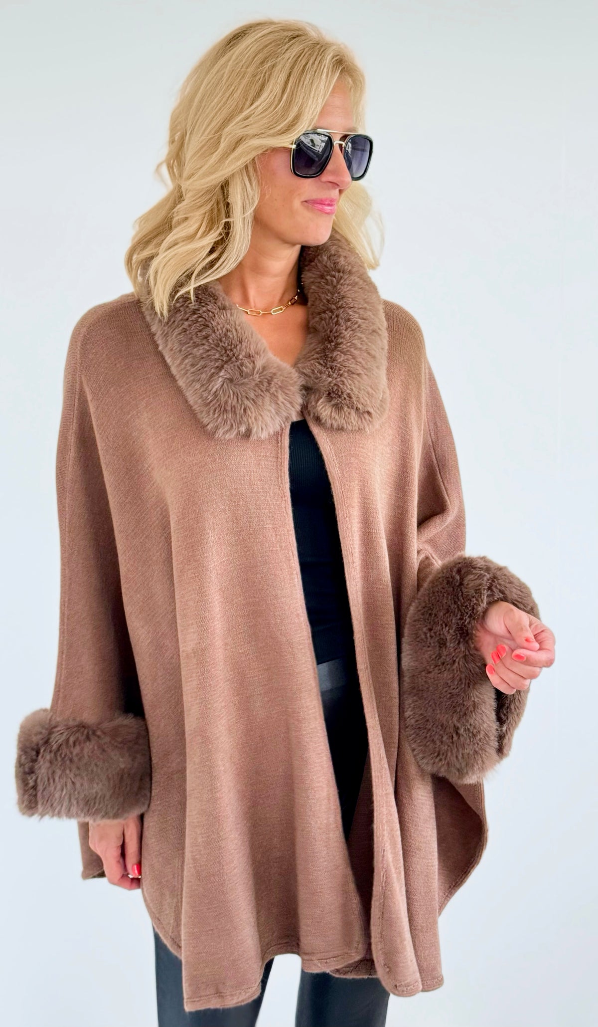 Timeless Faux Fur Coat - Mocha-160 Jackets-On Blue-Coastal Bloom Boutique, find the trendiest versions of the popular styles and looks Located in Indialantic, FL