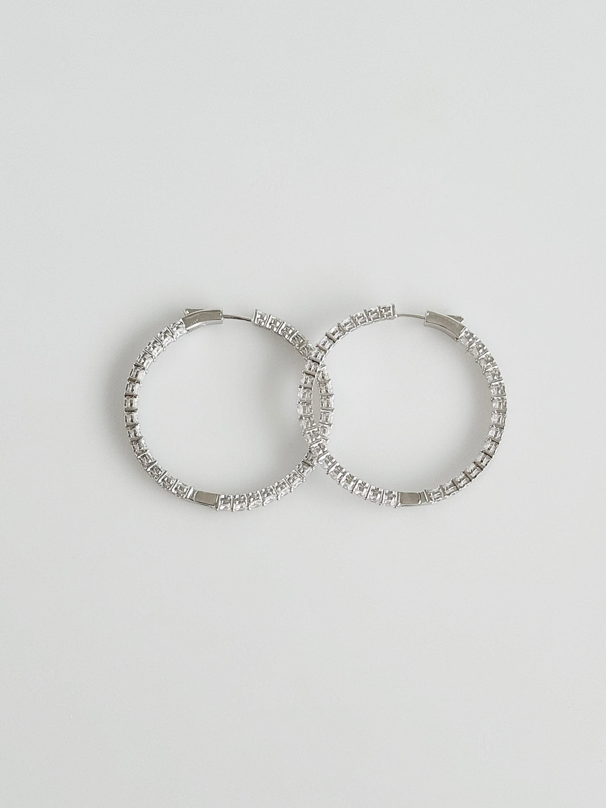 Double Vision 1.65" 3MM Eternity Hoop Earrings-230 Jewelry-NYC-Coastal Bloom Boutique, find the trendiest versions of the popular styles and looks Located in Indialantic, FL