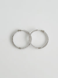 Double Vision 1.65" 3MM Eternity Hoop Earrings-230 Jewelry-NYC-Coastal Bloom Boutique, find the trendiest versions of the popular styles and looks Located in Indialantic, FL