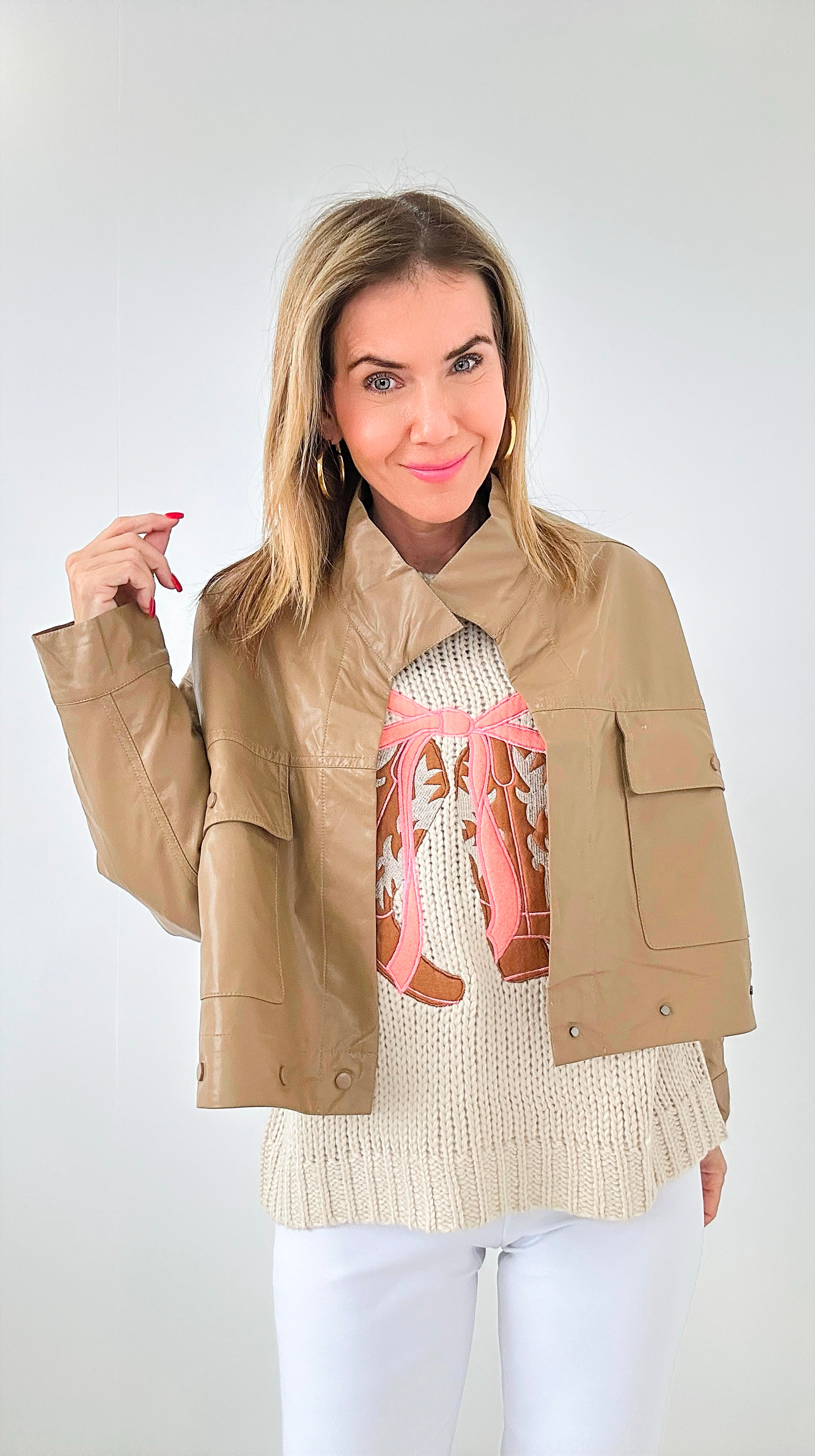 Faux Leather Jacket-160 Jackets-Joh Apparel-Coastal Bloom Boutique, find the trendiest versions of the popular styles and looks Located in Indialantic, FL